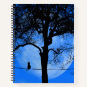 Carnet Chat sur une lune bleue fil (Devant)