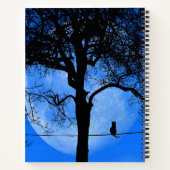 Carnet Chat sur une lune bleue fil (Dos)