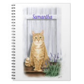 Carnet Chat Tabby Orange avec Lavande (Devant)