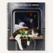 Carnet Chat tabby vaisseau spatial Peluche extraterrestre (Devant)