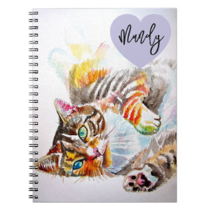 Carnet Chat Tigre Chats Aquarelle Féminin Nom de Femme