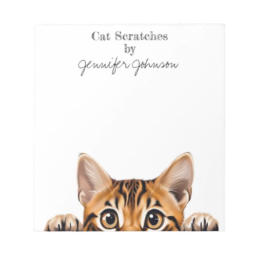 Carnet Chat Tigre Drôle Tabby (Devant)