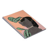 Carnet Chat tigré gris et plantes bicolore (Côté Droit)