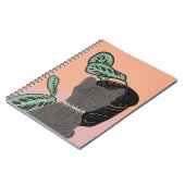 Carnet Chat tigré gris et plantes bicolore (Côté gauche)