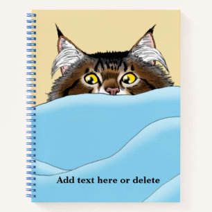 Carnet Chat tigré jaune drôle et joueur pour humour matin