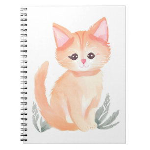 Carnet Chat tigré orange aquarelle chaton