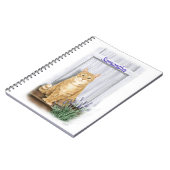 Carnet Chat tigré orange avec lavande (Côté gauche)