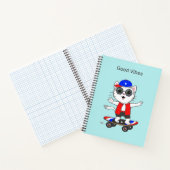 Carnet Chat tigré patineur drôle (Intérieur)