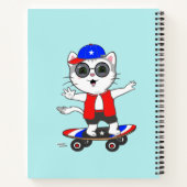 Carnet Chat tigré patineur drôle (Dos)