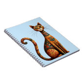 Carnet Chat tribal boho mignon art folklorique avec des f (Côté Droit)