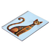 Carnet Chat tribal boho mignon art folklorique avec des f (Côté gauche)
