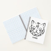 Carnet Chat tribal noir et blanc (Intérieur)