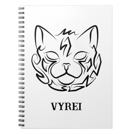 Carnet Chat tribal noir et blanc (Devant)