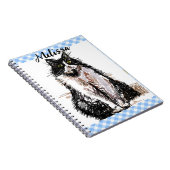 Carnet Chat Tuxedo Dessin Mignon Chats Noir et Blanc Fill (Côté Droit)