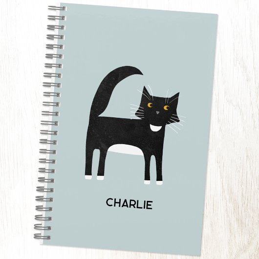 Carnet Chat Tuxedo noir et blanc Personnalisé