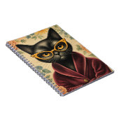 Carnet Chat unique en robe de chambre et lunettes (Côté Droit)