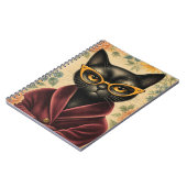 Carnet Chat unique en robe de chambre et lunettes (Côté gauche)
