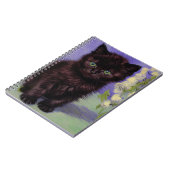 Carnet Chat Van Gogh avec fleurs blanches (Côté gauche)