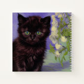 Carnet Chat Van Gogh avec fleurs blanches (Dos)