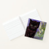Carnet Chat Van Gogh avec fleurs blanches (Intérieur)