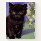 Carnet Chat Van Gogh avec fleurs blanches (Dos)
