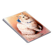 Carnet Chat Vintage avec un Nœud Bleu (Côté Droit)