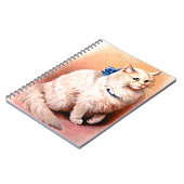 Carnet Chat Vintage avec un Nœud Bleu (Côté gauche)