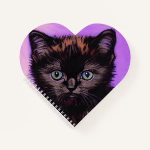Carnet Chat Violet de Style Van Gogh
