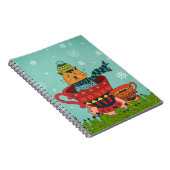 Carnet Chat Whimsical assis dans un thé Noël (Côté Droit)