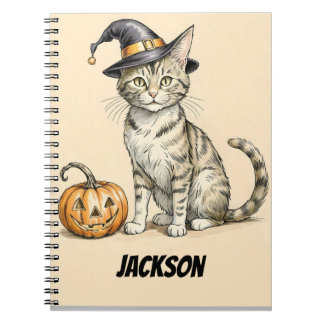 Carnet Chat Whimsical Halloween. Halloween Chat Witch, Ch