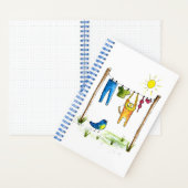 Carnet Chat Whimsical sur une ligne de linge (À l'intérieur)