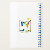 Carnet Chat Whimsical sur une ligne de linge (Verso)