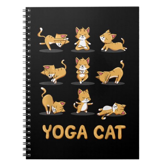 Carnet Chat Yoga Zen Chat Yoga Pose Méditation Hommes Fem (Devant)