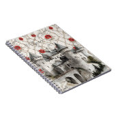Carnet Château Fleurs Roses Rouges Romantiques (Côté Droit)