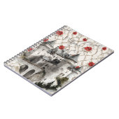 Carnet Château Fleurs Roses Rouges Romantiques (Côté gauche)