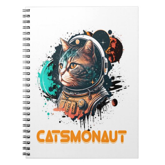 Carnet Chatmonaut Chat Astronaute Ou Chat De L'Espace (Devant)