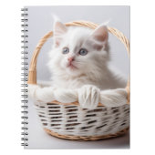 Carnet Chaton blanc dans une panier (Devant)