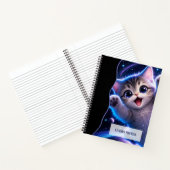 Carnet Chaton de l'espace aux pattes levées – Amusement c (Intérieur)