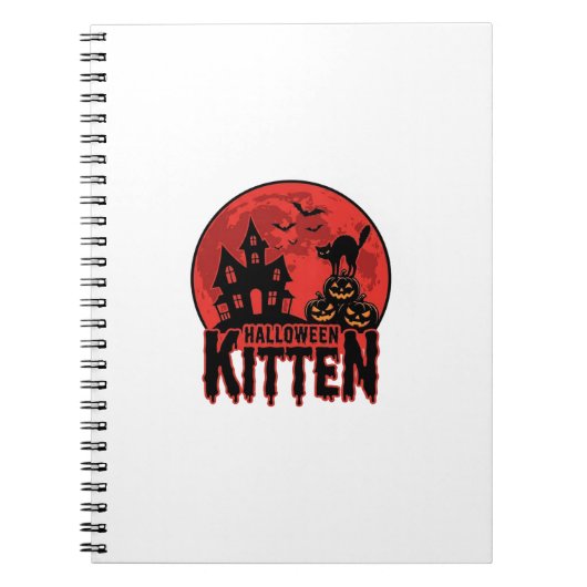 Carnet Chaton d'Halloween Maison Hantée Chat Graphique_1 (Devant)