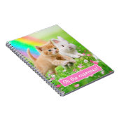 Carnet Chaton et lapin avec l'arc-en-ciel (Côté Droit)