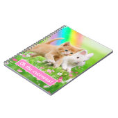 Carnet Chaton et lapin avec l'arc-en-ciel (Côté gauche)