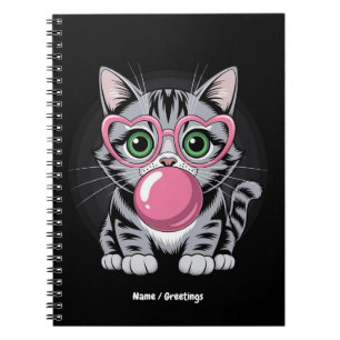 Carnet Chaton Mignon Qui Mange de la Gomme et Fait des Bu