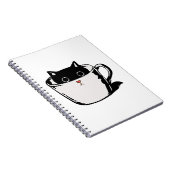 Carnet Chaton noir avec nez rouge caché dans une tasse (Côté Droit)