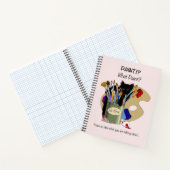 Carnet Chaton noir Pinceau Pot Artiste Chat Rose (Intérieur)