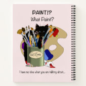 Carnet Chaton noir Pinceau Pot Artiste Chat Rose (Dos)