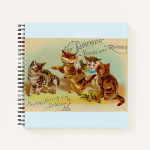 Carnet Chatons de cartes de commerce victoriens jouant