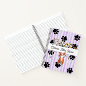 Carnet Chatons et pattes adorables, bandes violettes spir (Intérieur)
