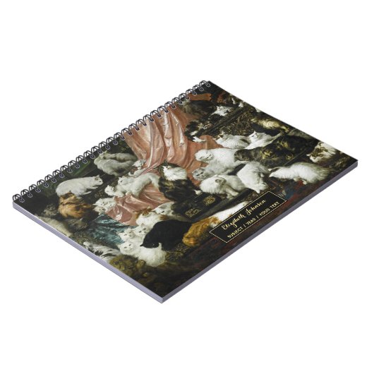 Carnet Chatons Mignons Art Ancien Monogramme Doré Esquiss (Côté gauche)