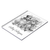 Carnet Chatons noirs et blancs nom personnalisé (Côté gauche)