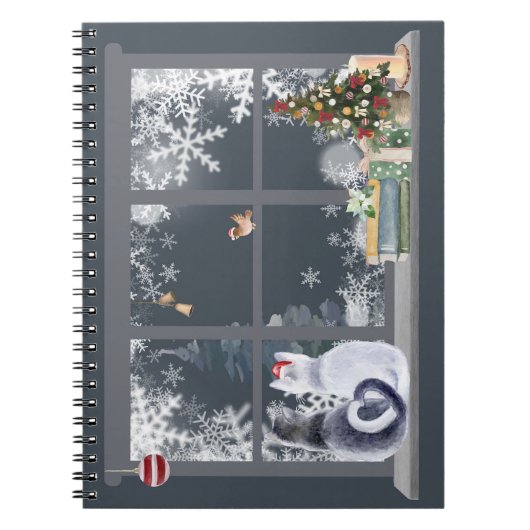 Carnet Chats à la fenêtre de Noël (Devant)